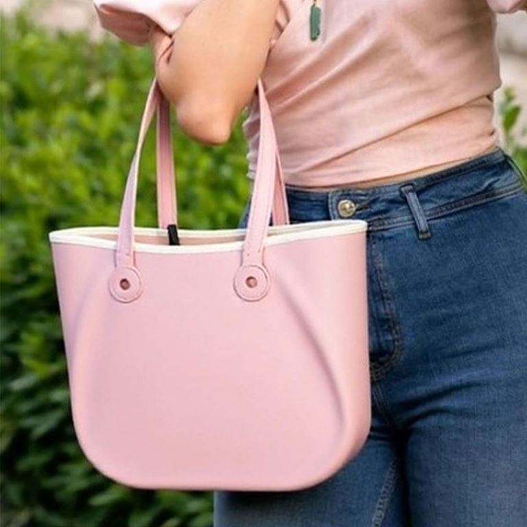 S-BAG EXCLUSIVE SİLİKON EFEKTLİ EL ÇANTASI - UÇUK PEMBE - 1