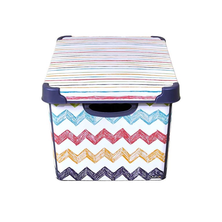 Qutu Style Box Colored Zigzag  Oyuncak Saklama Kutusu - 20 Litre - 2