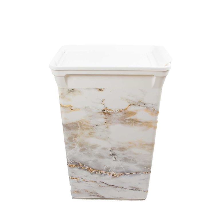 Qutu Trashbin  marble 40 L plastik çöp kovası - 1