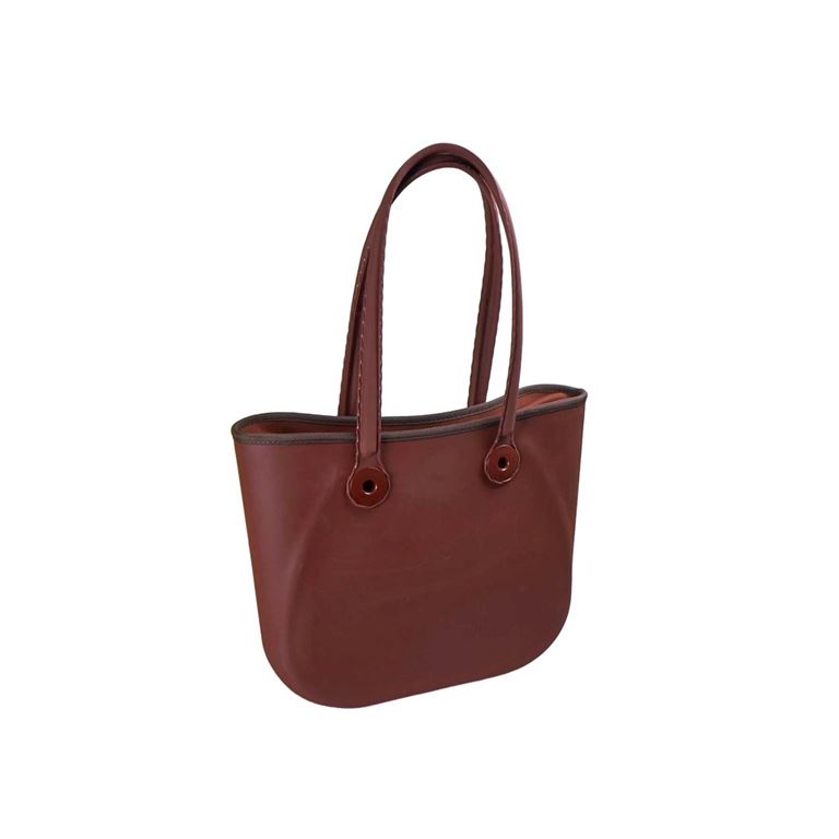 S-BAG EXCLUSIVE SİLİKON EFEKTLİ EL ÇANTASI - KAHVERENGİ - 2