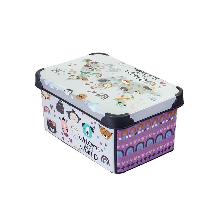 Qutu Style Box Hello my world- 3 Parça Oyuncak Saklama Kutusu - 1