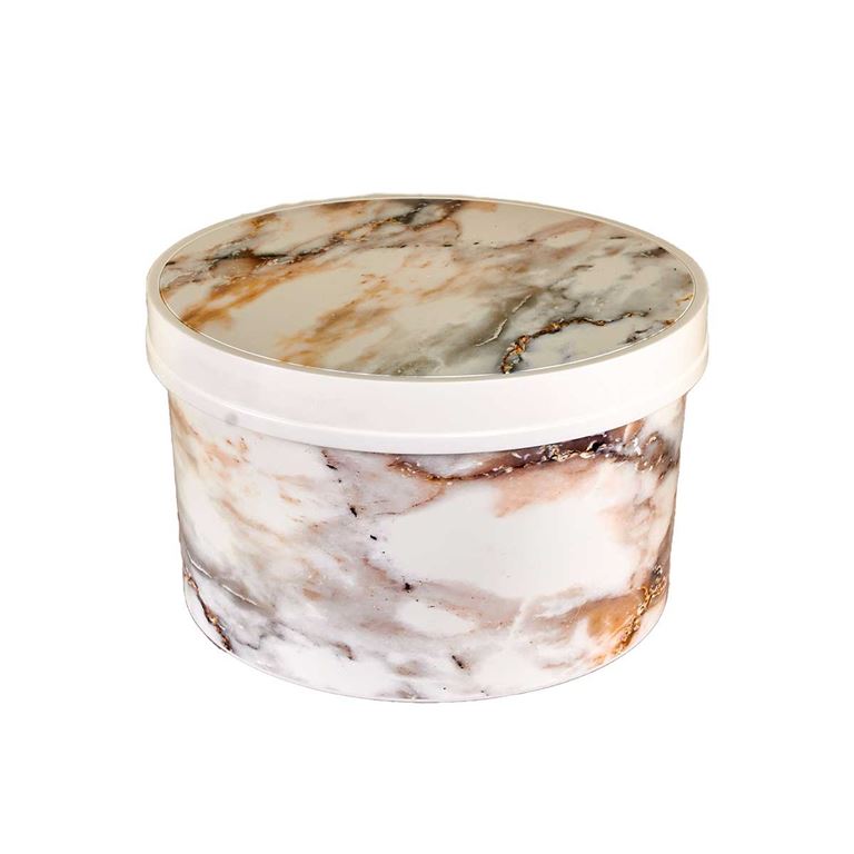 Qutu Roundbox  Marble - 15 Litre Yuvarlak Saklama Kutusu - 1