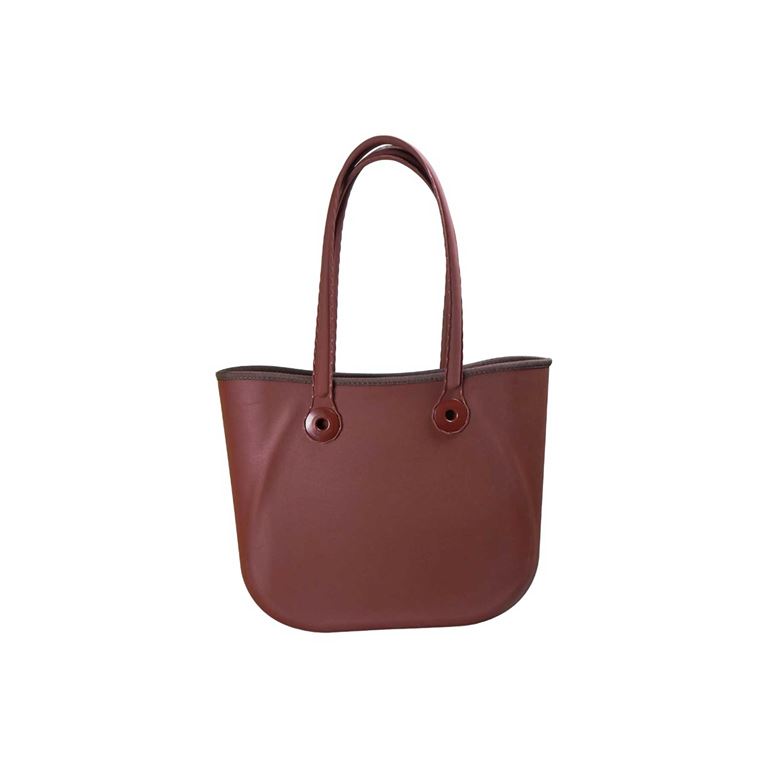 S-BAG EXCLUSIVE SİLİKON EFEKTLİ EL ÇANTASI - KAHVERENGİ - 1