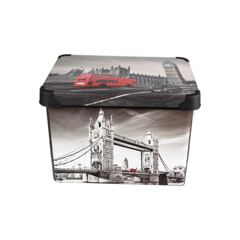 QUTU Style Box 20 L London City dekoratif saklama kutusu - 2