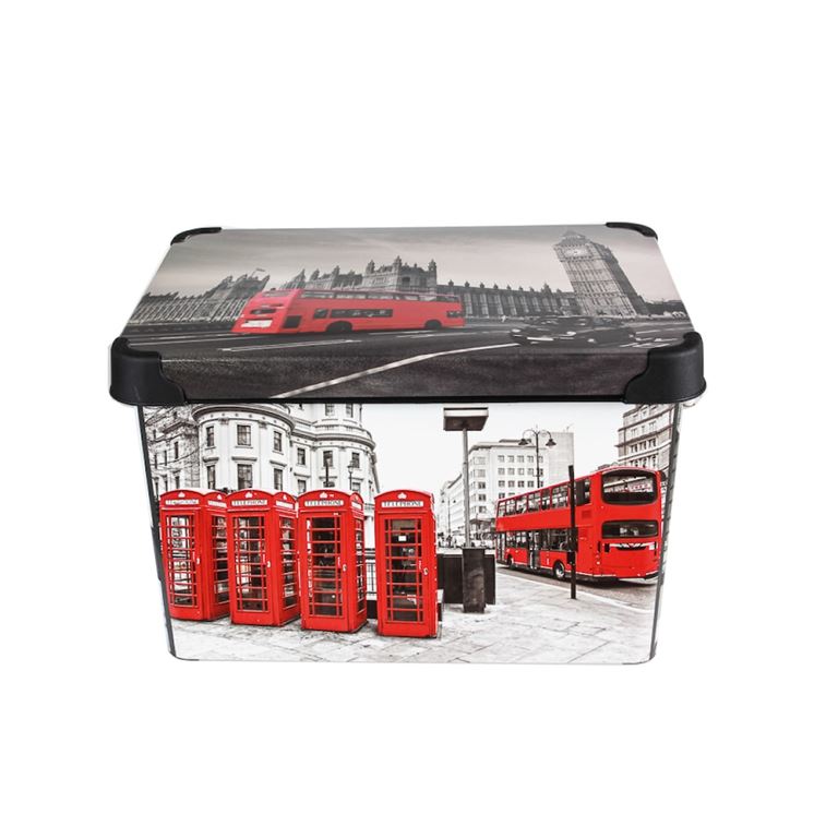 QUTU Style Box 20 L London City dekoratif saklama kutusu - 4