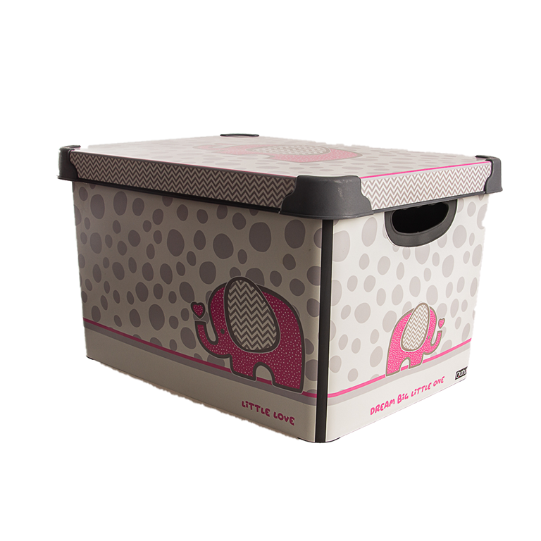 Qutu Style Box Elephant Dekoratif Kutu - 20 Litre