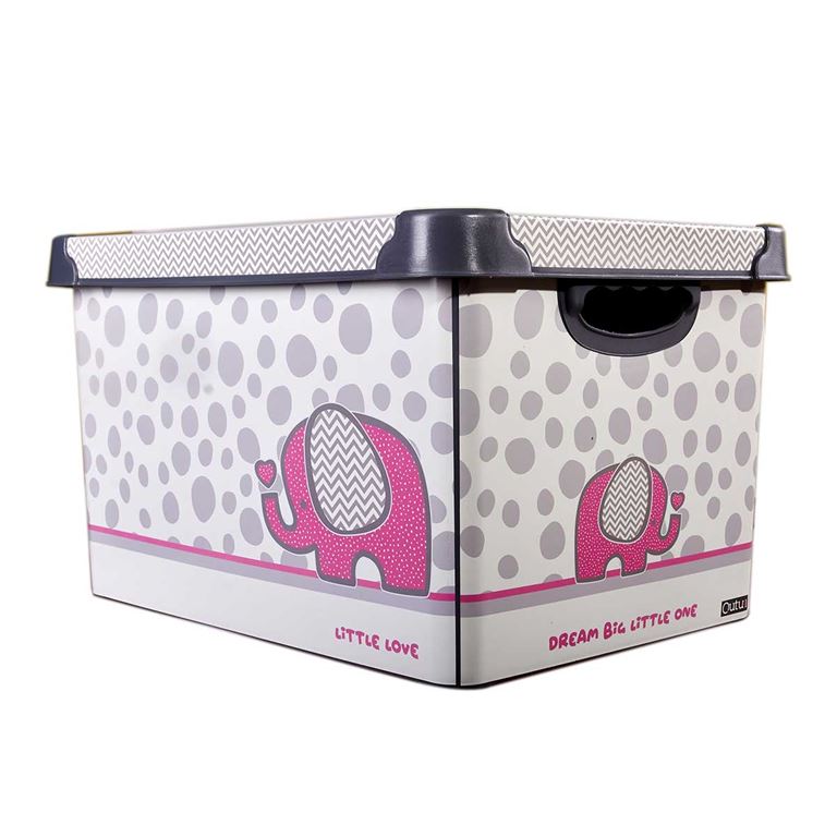 QUTU Style Box Elephant Plastik Dekoratif Kutu Seti- 2x 20 Litre - 1