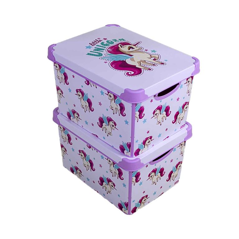 QUTU Style Box Unicorn Dekoratif Kutu Set - 2x 20 Litre