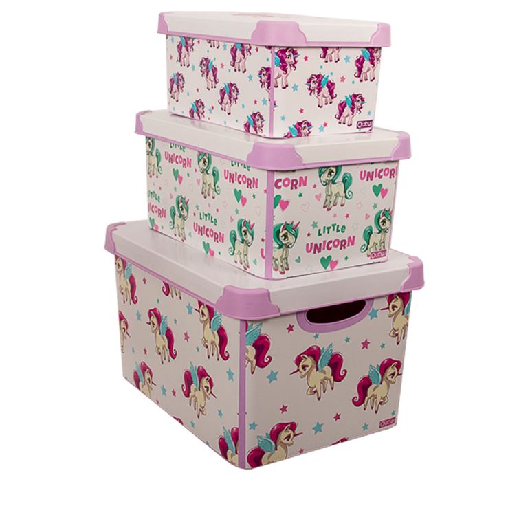 Qutu Style Box Unicorn Dekoratif Saklama Kutusu - Set 3 Parça