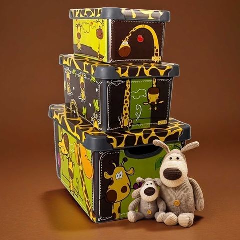 Qutu Style Box Giraffe -set Dekoratif Saklama Kutusu