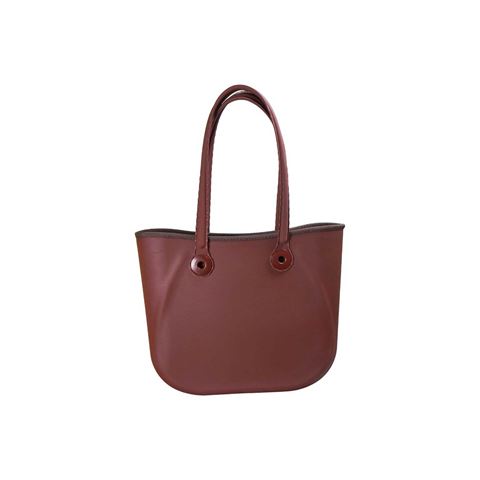 S-BAG EXCLUSIVE SİLİKON EFEKTLİ EL ÇANTASI - KAHVERENGİ