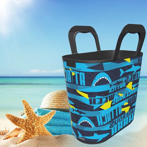 QUTU-Hand Bag Shark desenli plaj çantası
