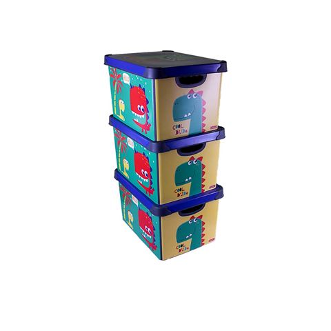 QUTU Style Box Dude Dekoratif oyuncak Kutu Seti - 3x 20 Litre