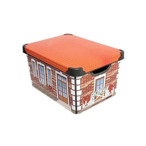 Qutu Style Box HOUSE - 20 Litre Dekoratif Saklama Kutusu