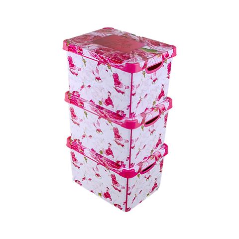 QUTU Style Box Rose Dekoratif Kutu Seti- 3x 20 Litre