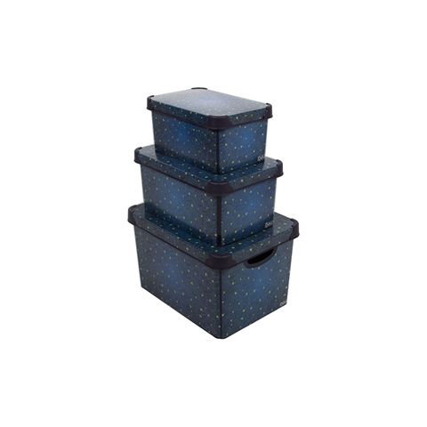 Qutu Style Box Wave Star - Set - dekoratif saklama kutusu