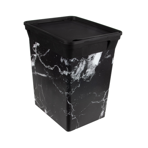 QUTU TRASHBIN BlackMarble 10 L çöp kovası