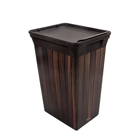 Qutu Trashbin  darkwood 40 L plastik çöp kovası