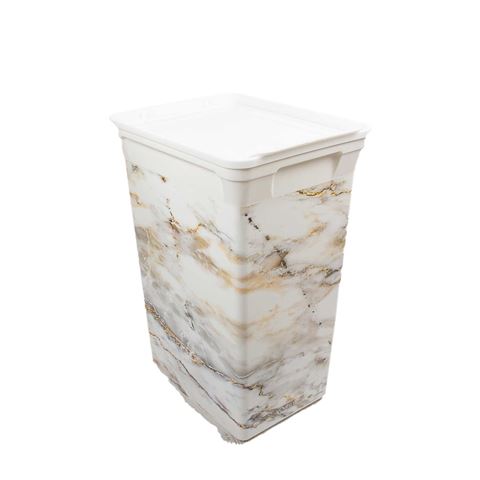 Qutu Trashbin  marble 40 L plastik çöp kovası