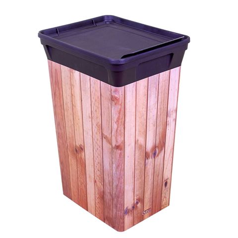 Qutu Trashbin Wood Light 40 L plastik çöp kovası