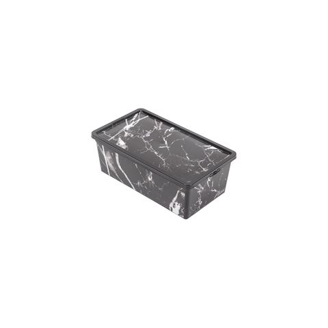 QUTU Trend Box Black Marble- Dekoratif Saklama Kutusu 5 Litre